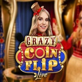 Crazy Coin Flip slot logo by Evolution at Winshark Casino