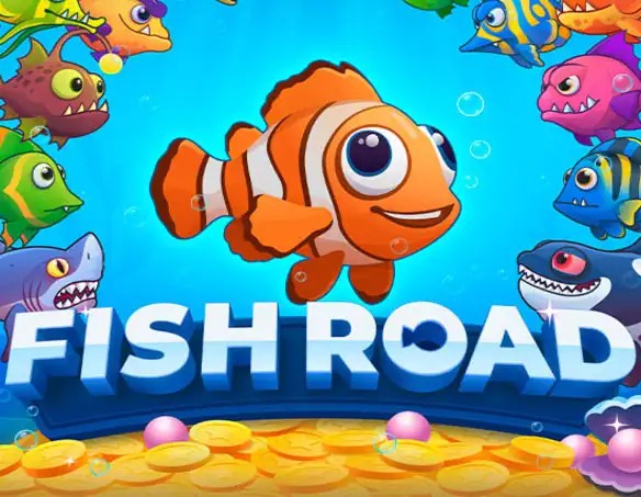 Fish Road slot logo by InOut at Winshark Casino