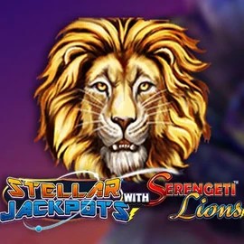 Jackpots logo of Stellar Jackpots with Serengeti Lions from Lightning Box Game at Winshark Casino